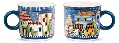 Immagine prodotto di EGAN Set di 2 mini tazze "Paese Mio" Blu 90 ml