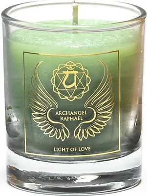 Image de Bougie votive parfumée Archange Raphaël 4ème chakra -- 4.5x4 cm