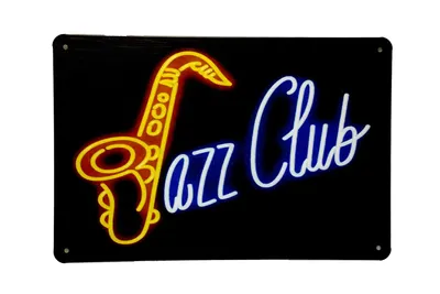 Produktbild von Jazzclub Blechschild - Metallschild - Vintage blechschild - 20 x 30cm - Retro blechschild