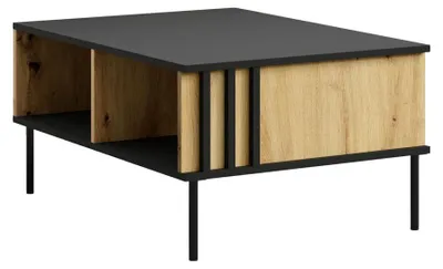 Produktbild von raumhirsch COUCHTISCH Schwarz, Eiche Artisan 87/43,2/66