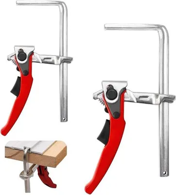Obrázok produktu pre Oceľová jednoručná svorku s rýchloupínaním – klin 60 mm – kapacita 160 mm – na brúsenie a rezanie – robustná rukoväť