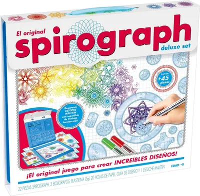 Image de Spirograph Deluxe – Kit de dessin pour enfants à partir de 8 ans et pour adultes | Ensemble de création artistique de 45 pièces