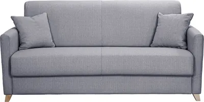 Produktbild von Miliboo - Skandinavische Schlafcouch hellgrau mit Matratze 18 cm 3-Sitzer SKANDY