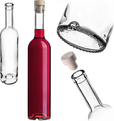 Produktbild von KADAX Glasflaschen 500ml, 1 Stück, Likörflaschen mit Korken, leere Flaschen zum Befüllen von Saft, Likör, Öl, Essig, Wein oder Sirup, Weinflaschen aus Glas