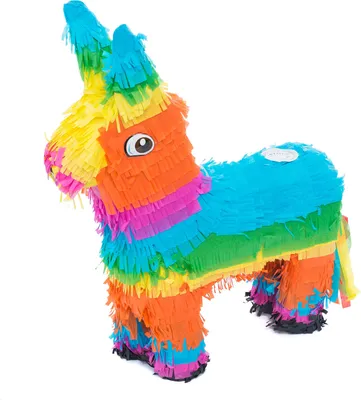 Immagine prodotto di Pinata colorata a forma di asino da riempire (45x45x8 cm) - Decorazione perfetta per feste e protagonista ideale per compleanni dei bambini, addii al nubilato/celibato o feste estive - Facile da appendere