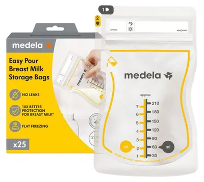 Produktbild von Medela Muttermilchaufbewahrungsbeutel Mit Ausgießer - 210 ml - 25 Stück
