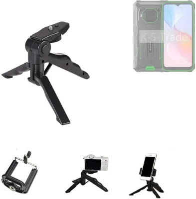 Produktbild von K-S-Trade Stativ Tisch-Ständer Dreibein Handy-Stativ Ständer kompatibel mit Blackview BV6200 Pro Mini-Stativ Smartphone Tripod Handy-Stativ aus