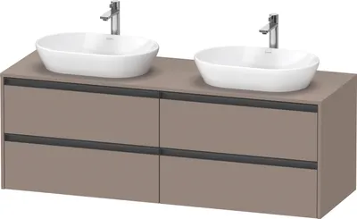 Produktbild von Duravit Ketho.2 Wastafelonderkast 160x55x56,8 cm Mat Basalt