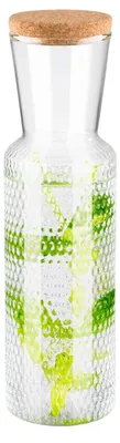Image de Elzusha - Carafe en verre avec bouchon en liège, capacité 0,7L, motif pois