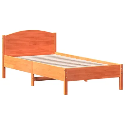 Produktbild von vidaXL Massivholzbett ohne Matratze Wachsbraun 90x190 cm Kiefernholz