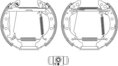 Image de Jeu de mâchoires de frein arrière HELLA pour SEAT SKODA VW CORDOBA
