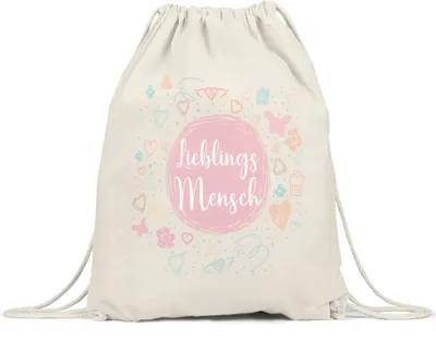 Produktbild von Lieblingsmensch Turnbeutel Gymsack  Dankeschön Geschenk Danke Sagen Für Alles Beste Freundin Familie