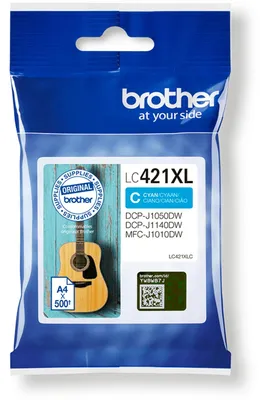Produktbild von Brother LC-421XLC, Hohe (XL-) Ausbeute, Cyan, 1 Stück(e), 500 Seiten, Einzelpackung