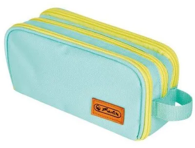 Produktbild von Herlitz Neon, Weiches Federmäppchen, Polyester, Mintfarbe, Gelb, Einfarbig, Reißverschluss, Pubertät