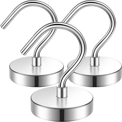 Produktbild von Famanu Magnetische Haken - 3 Stück starke Magnete für Küchen und Werkzeuge