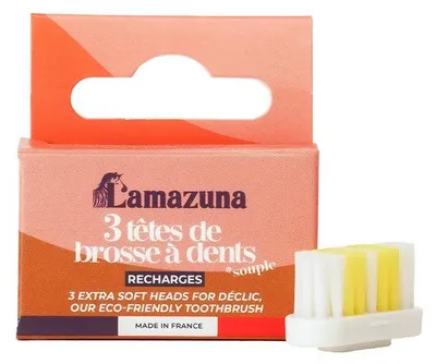 Productafbeelding van Lamazuna Set of 3 Toothbrush Heads Soft S (1 set)