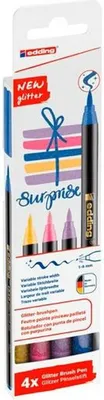 Image de edding 4-1340-4-3 edding 1340 glitzer Brush-Pens farbsortiert, 4 St.