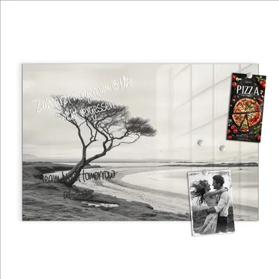 Produktbild von Magnettafel 60x40cm Pinnwand Whiteboard beschreibbar - Einsamer Baum am Meer