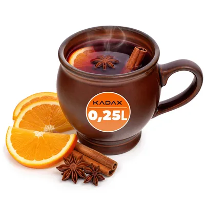 Zdjęcie produktu dla KADAX gliniany kubek na grzane wino, 250 ml, brązowy