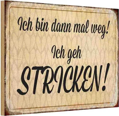 Produktbild von vianmo Holzschild 20x30 cm ich geh stricken Spruch Zitat