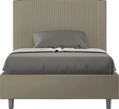 Produktbild von ITYHOME - Gepolstertes Bett ohne Lattenrost 120x190 mit Kunstlederbezug Cappuccino Goya