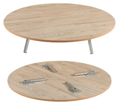 Produktbild von Sofra runder Holztisch mit Klappbeinen, Durchmesser 70 cm, braun
