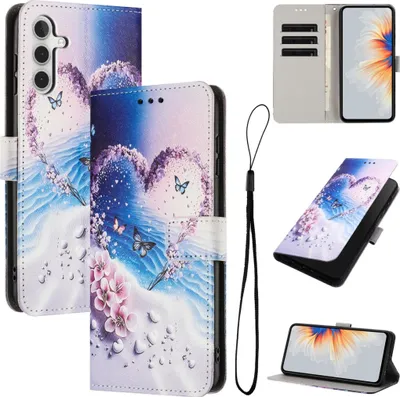 Produktbild von Klapp Schutz Handyhülle für Samsung Galaxy A57 5G Kunstleder Schmetterling Motiv