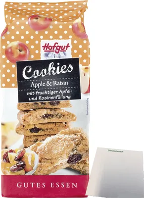Produktbild von Hofgut Cookies Apfelstrudel (225g Packung) + usy Block