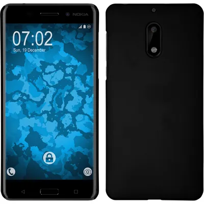 Produktbild von PhoneNatic Case kompatibel mit Nokia 6 - Hülle schwarz gummiert Hard-case + 2 Schutzfolien