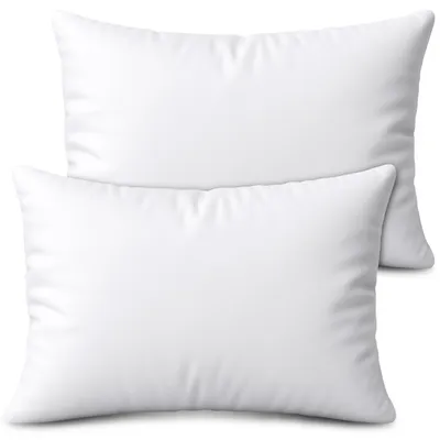 Zdjęcie produktu dla zestaw 2 poduszek (40x60 cm) - Poduszki dekoracyjne do łóżka i jako poduszki dekoracyjne - Z zamkiem błyskawicznym - Poduszki na sofę i kanapę - Można prać w temperaturze do 60° - Biały