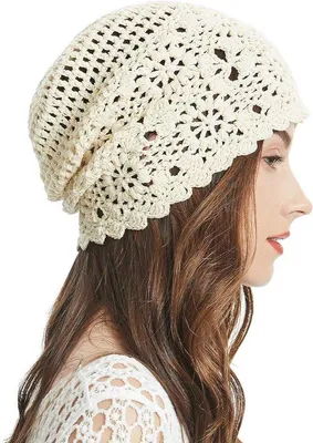 Produktbild von Famanu Sommermütze Damen - handgemachte gehäkelte Slouch Beanie