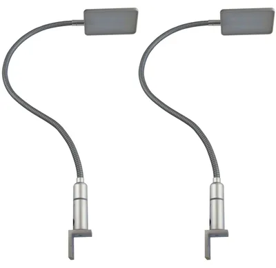 Produktbild von kalb | 4W LED Bettleuchte Leseleuchte Nachttischlampe Leselampe flexibel 2er Set silbergrau