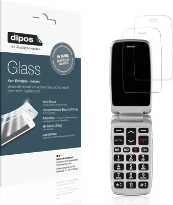 Produktbild von 2x Schutzfolie für Doro Primo 360014 matt - Anti-Shock 9H Folie dipos Glass Kunststoffglas