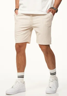 Produktbild von CARISMA Herren Shorts mit Gummibund & Tunnelzug - Sommershorts mit Strick-Streifen-Muster Kurze Hose Shorts Bermuda Sweatshorts mit Streifenmuster im Regular-Fit