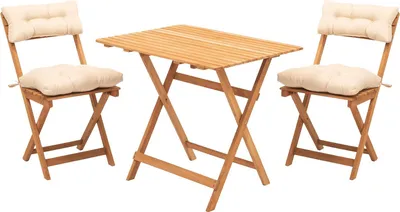 Image de Nazzano - Ensemble Table et Chaises, Crème, 2 Places