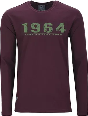 Produktbild von Übergrößen Longshirt Vintage Number rauchgrün AHORN SPORTSWEAR Maroon Red 4XL