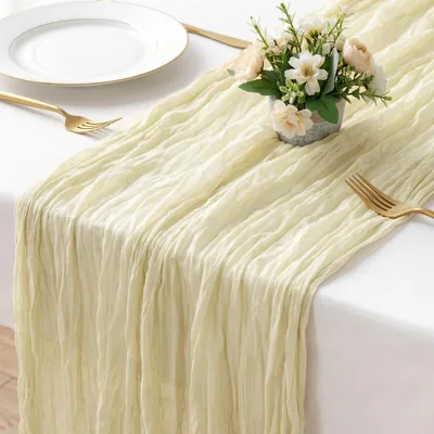 Produktbild von Tafelläufer aus Käsetuch, beige, 90 x 400 cm, für die Küche