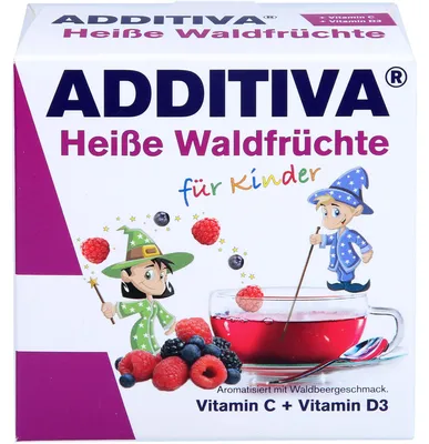 Immagine prodotto di ADDITIVA Frutti di bosco caldi per bambini Vitamina C + Vitamina D3 in polvere, 100 g polvere