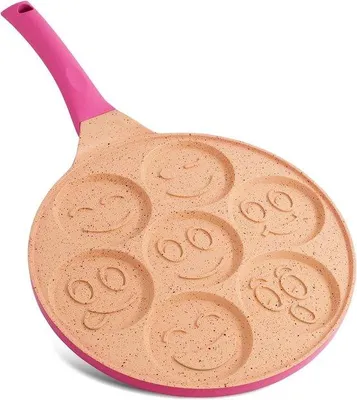 Image de Poêle à crêpes à 7 alvéoles, 26,6 cm, induction, rose