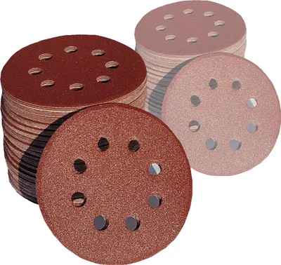 Produktbild von 25 Stück Klett Schleifscheiben Ø125mm Körnung P60 Schleifpapier Trockenbauschleifer Schleifblätter BOHRFUX
