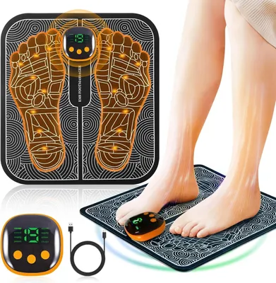 Produktbild von Fußmassagegerät, Elektrisches Fussmassagegerät, Tragbare Massagematte, Fußmassagekissen, mit 8 Modi & 19 Einstellbaren, Muskelschmerzlinderung