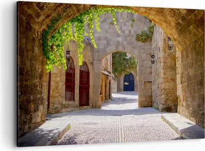 Produktbild von Bild auf Leinwand - Leinwandbild - Straße Geschichte Architektur Denkmal - 120x80cm - Wand Bild - Wanddeko - Leinwanddruck - Bilder - Kunstdruck - Leinwand bilder - Wandkunst - AA120x80-2701