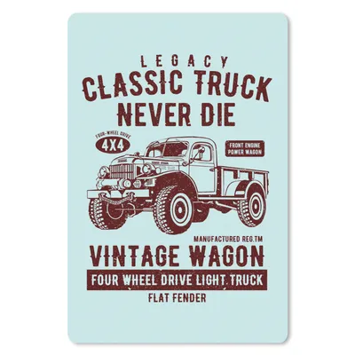 Produktbild von MuchoWow® Mauspad Mousepad Mancave - Auto - Retro - Blau 18x27 cm - Mousepads - Maus Mat - Pad - Mausunterlage