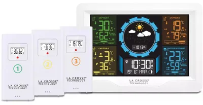 Zdjęcie produktu dla La Crosse Technology WS6304-WHI, Biały, Barometr wewnętrzny, Wilgotnościomierz wewnętrzny, Termometr wewnętrzny, Barometr zewnętrzny,..., Barometr, Wilgotnościomierz, Termometr, Barometr, Wilgotnościomierz, Termometr, 20 - 95%, 20 - 95%