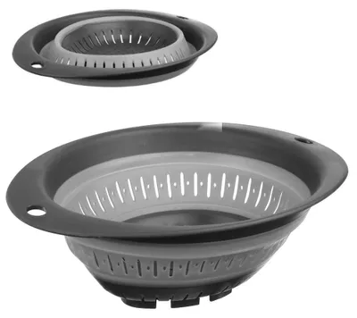 Imagen del producto de Filtro extensible de plástico para la cocina: ideal para lavar y enjuagar verduras y frutas, escurrir pasta y ahorrar espacio