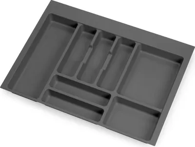 Image de Range-couverts Optima pour tiroir universel - module 700mm - Plastique - Gris antracite