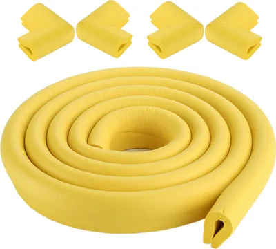 Produktbild von CANDeal 2 Meter U-Form Kantenschutz und 4 x Eckenschutz-Set, einfach zu installieren, Premium-High-Density-Schaum babyschutz Haushaltswerkzeug für Tisch, Bank und andere Wohnmöbel - Gelb