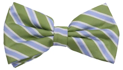 Produktbild von Fabio Farini - 1 Stück Herren Streifen Fliegen - Männer Querbinder Vorgebunden Bowtie Streifen - Grün/Blau/Weiß