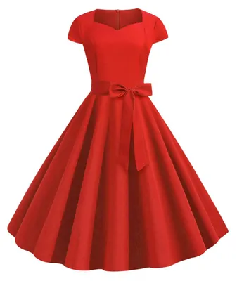 Produktbild von Vintage Swingkleid für Damen, im Retro-Stil, in Rot