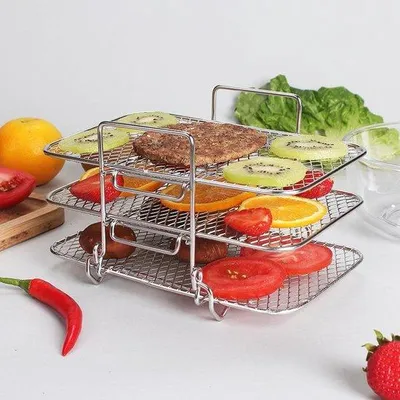 Produktbild von Barbecue-Abtroprek aus Edelstahl, mehrschichtiges Lebensmittelrek